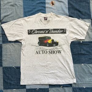 vintage flame car usa t-shirt size L